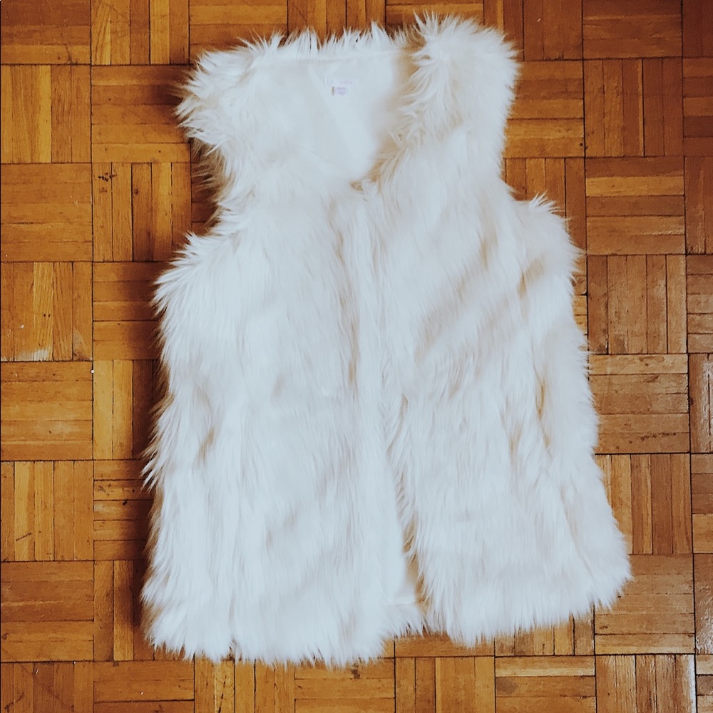 White Faux Fur Vest